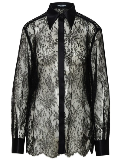 Shop Dolce & Gabbana Black Lace Shirt