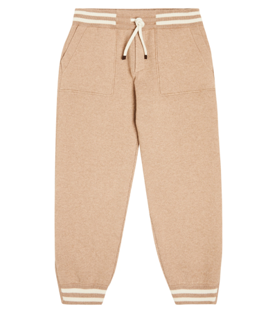 Shop Brunello Cucinelli Wool-blend Sweatpants In Beige