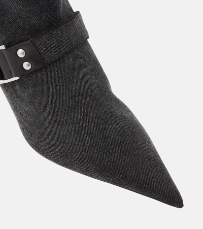 Blumarine Jeanne Denim Knee-high Boots In Blue