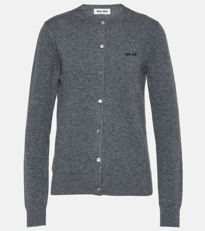 Miu Miu Cashmere Cardigan In Blue