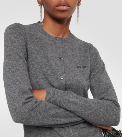 Miu Miu Cashmere Cardigan In Blue