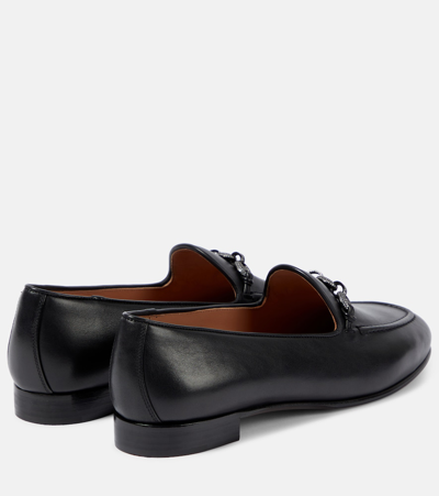 Shop Aquazzura Tasslimo Embellished Leather Loafers In Black