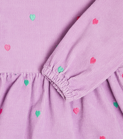 Shop Stella Mccartney Embroidered Cotton Corduroy Dress In Multicoloured