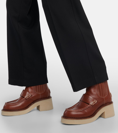 Shop Kenzo Leather Ankle Boots In Brown