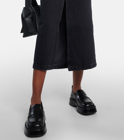 Frame Le Bardot Denim Midi Skirt In Blue