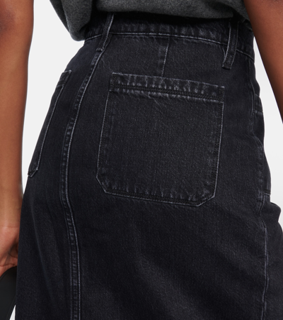 Frame Le Bardot Denim Midi Skirt In Blue
