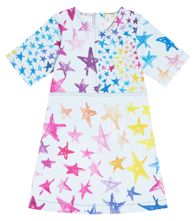 Shop Stella Mccartney Printed Denim Dress In Multicoloured