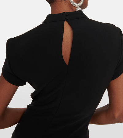 Magda Butrym Floral-appliqué Wool-blend Top In Black
