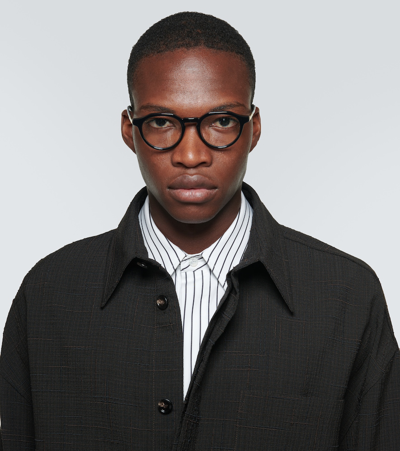 Bottega Veneta Round Glasses In Black