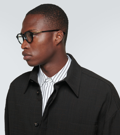 Bottega Veneta Round Glasses In Black