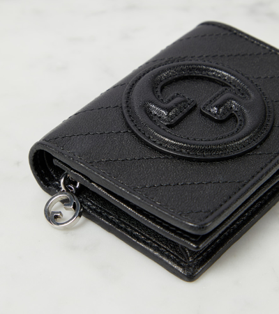 Shop Gucci Blondie Leather Card Case In Black
