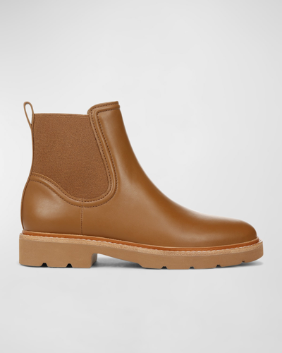 Shop Vince Rue Leather Chelsea Ankle Boots In Fawn Brown Leathe