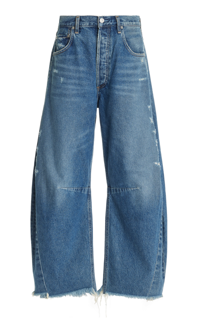 Shop Citizens Of Humanity Horseshoe Rigid High-rise Wide-leg Jeans In Medium Wash