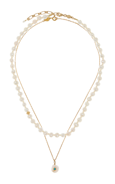Shop Anni Lu Petite Stellar & 18k Gold-plated Pearl; Turquoise Necklace Set