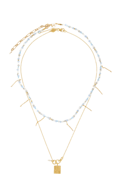 Shop Anni Lu The Good Life & Silver Lining Necklace Set In Gold