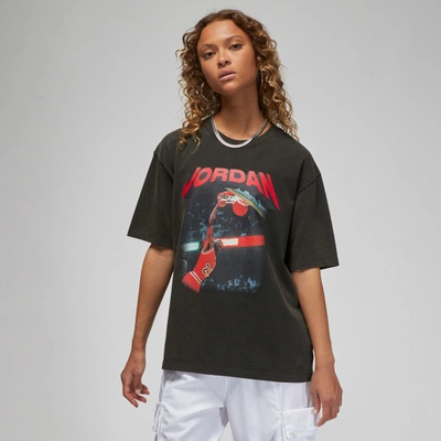 Shop Jordan Womens  Short Sleeve Gf Heritage T-shirt In Black/black