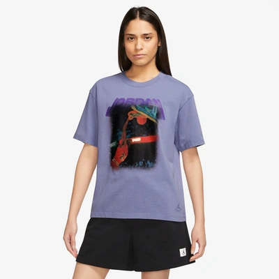 Shop Jordan Womens  Short Sleeve Gf Heritage T-shirt In Purple/black