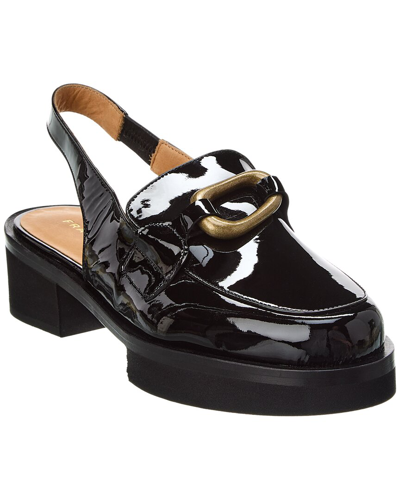 Shop Frame Denim Le Begonia Patent Slingback Loafer In Black