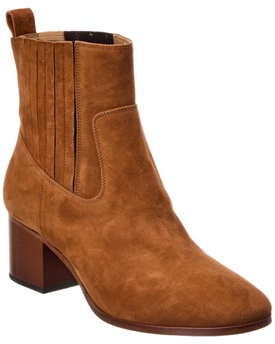 Shop Frame Denim Le Rue Suede Bootie In Brown