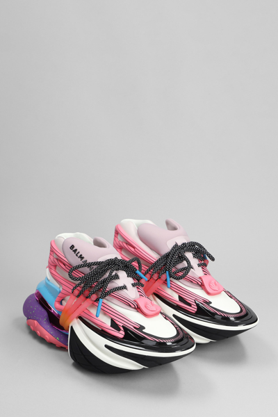 Shop Balmain Unicorn Sneakers In Multicolor Nylon