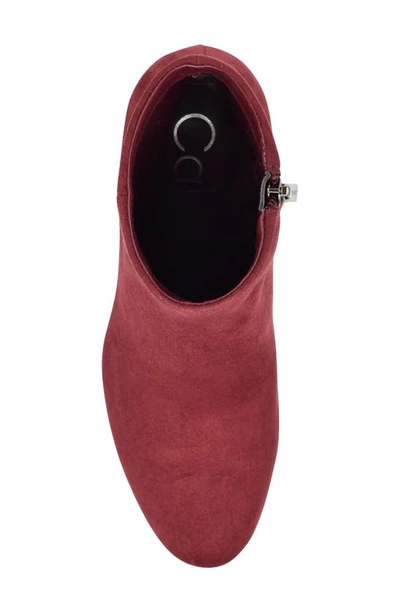 Calvin Klein Uda2 Womens Faux Suede Platform Heel Ankle Boots In Wine