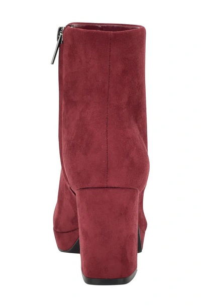 Calvin Klein Uda2 Womens Faux Suede Platform Heel Ankle Boots In Wine