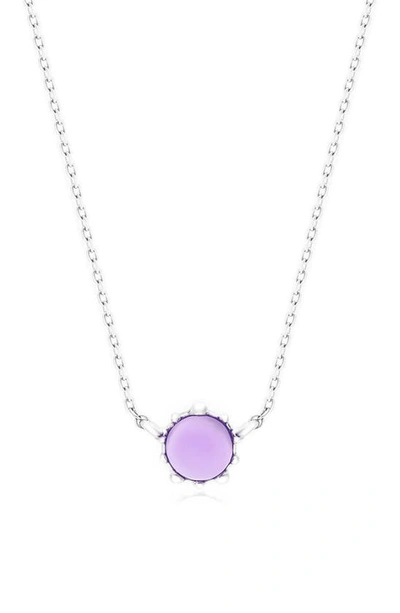 Shop House Of Frosted Amethyst Floral Necklace In Silver