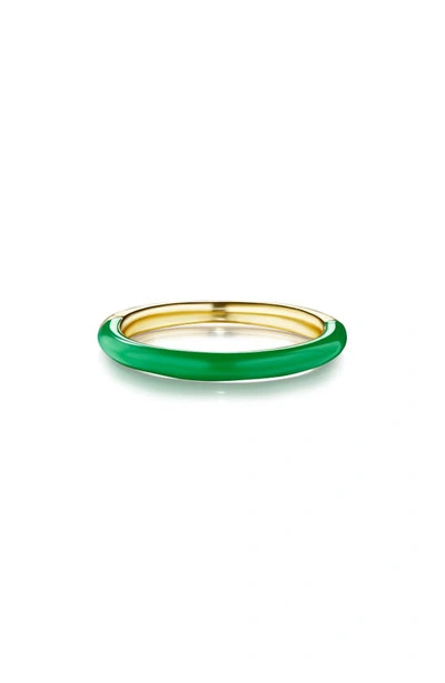 Shop House Of Frosted Enamel Stackable Ring In Green
