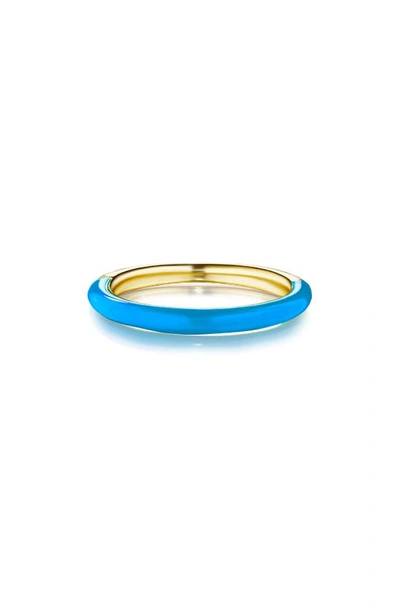 House Of Frosted Silver Enamel Lorelai Ring In Blue