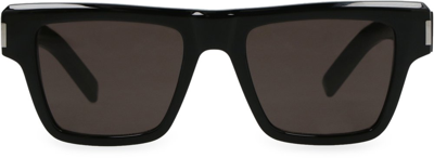 Shop Saint Laurent Eyewear Rectangular Frame Sunglasses In Black