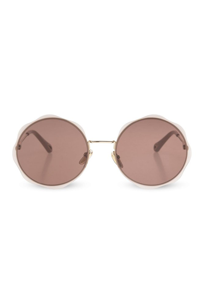 Shop Chloé Eyewear Honore Sunglasses In Gold