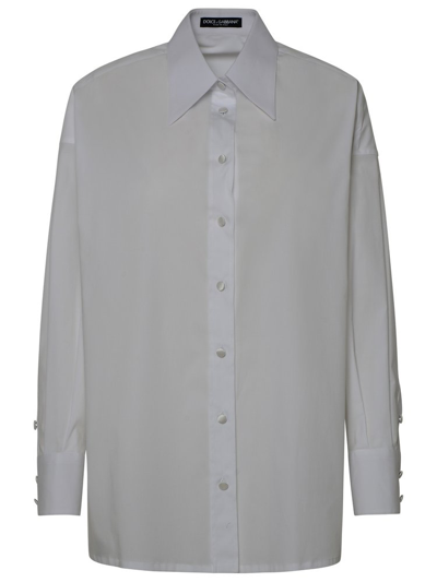 Shop Dolce & Gabbana Buttoned Long In White