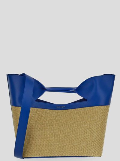 Shop Alexander Mcqueen Medium Shopper Bag In Naturalblue