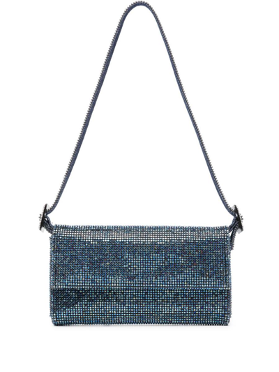 Shop Benedetta Bruzziches Vittissima La Petite Crystal-embellished Clutch Bag In Blue