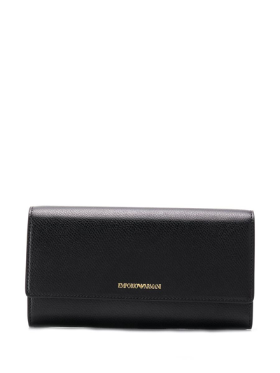 Shop Emporio Armani Ea7  Continental Flap Wallet In Black
