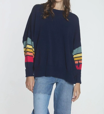 Label+thread Retro Sweatshirt In Navy Surf Multi In Multi