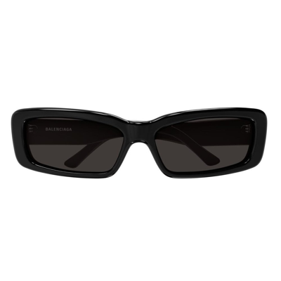 Shop Balenciaga Eyewear Oversize Rectangular Frame Sunglasses In Black