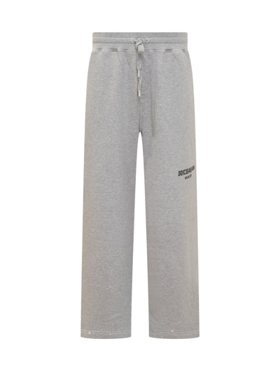 Shop Dolce & Gabbana Printed Jogging Pants In Grey
