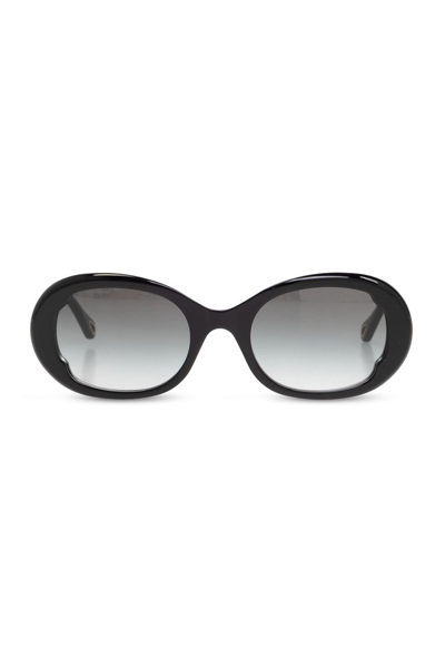 Shop Chloé Eyewear Round Framed Sunglasses In Black