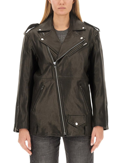 Shop Isabel Marant Blake Asymmetric Zipped Jacket In Black