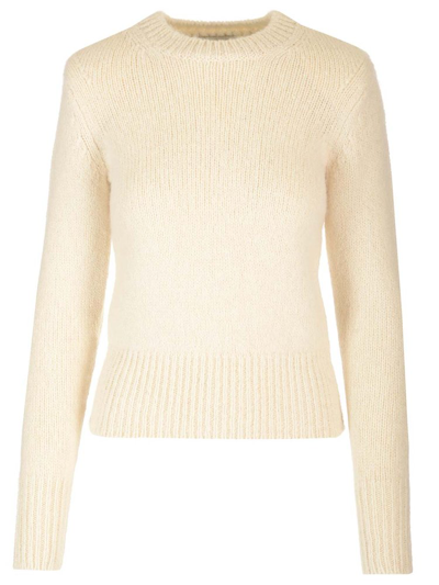 Shop Isabel Marant Crewneck Knitted Jumper In Beige