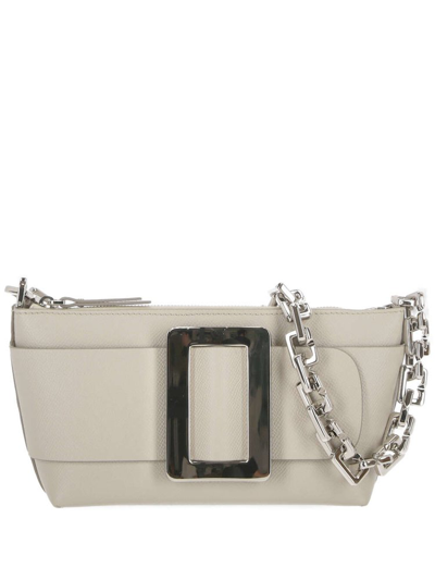 Boyy Pouchette Buckle Detailed Chained Shoulder Bag In White