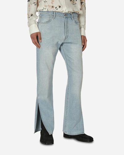 Shop Erl Levi's® 501® Split-leg Jeans Light Indigo Wash In Blue