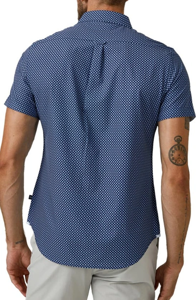 Shop 7 Diamonds Feel The Vibe Short Sleeve Performance Button-up Shirt In Navy