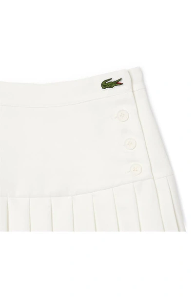 Lacoste Short Pleated Button Waist Skirt - 36 In 70v Farine