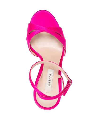 Shop Casadei Sandals Flora 130mm In Pink &amp; Purple