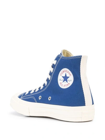 Shop Comme Des Garçons Play Comme Des Garçons X Converse All Star High-top Sneakers In Blue