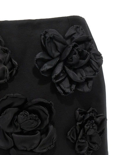 Shop Dolce & Gabbana Floral Embroidery Skirt In Black