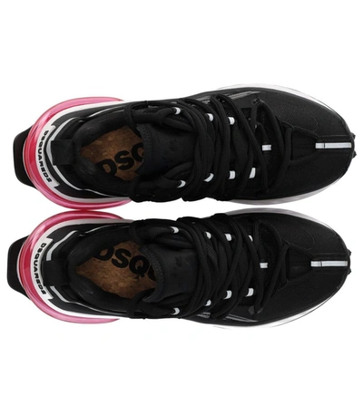 Shop Dsquared2 Bubble Black And Pink Sneaker