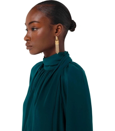 Shop Elisabetta Franchi Gold Pendant Earrings With Padlock